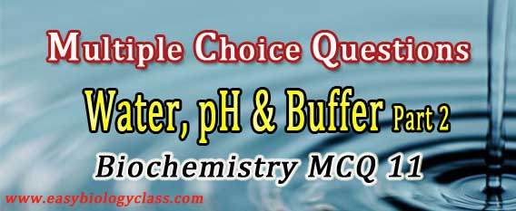 MCQ on Hydrogen Bond, pH Scale
