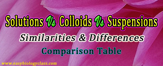 Difference between True Solution Colloidal Solution and Suspension