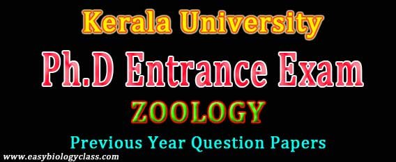 Zoology PhD Entrance Papers