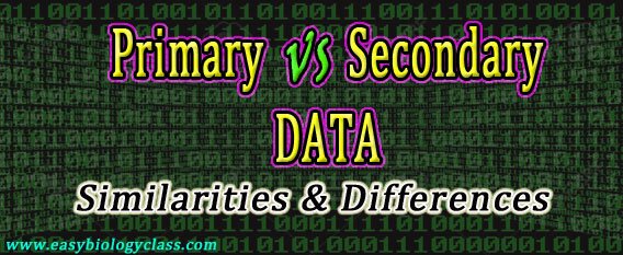 Difference between Primary and Secondary Data