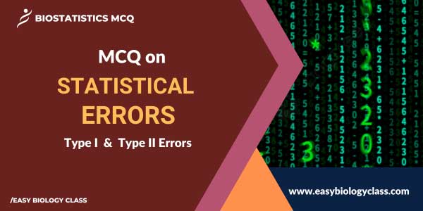 MCQ on Errors in Statistics