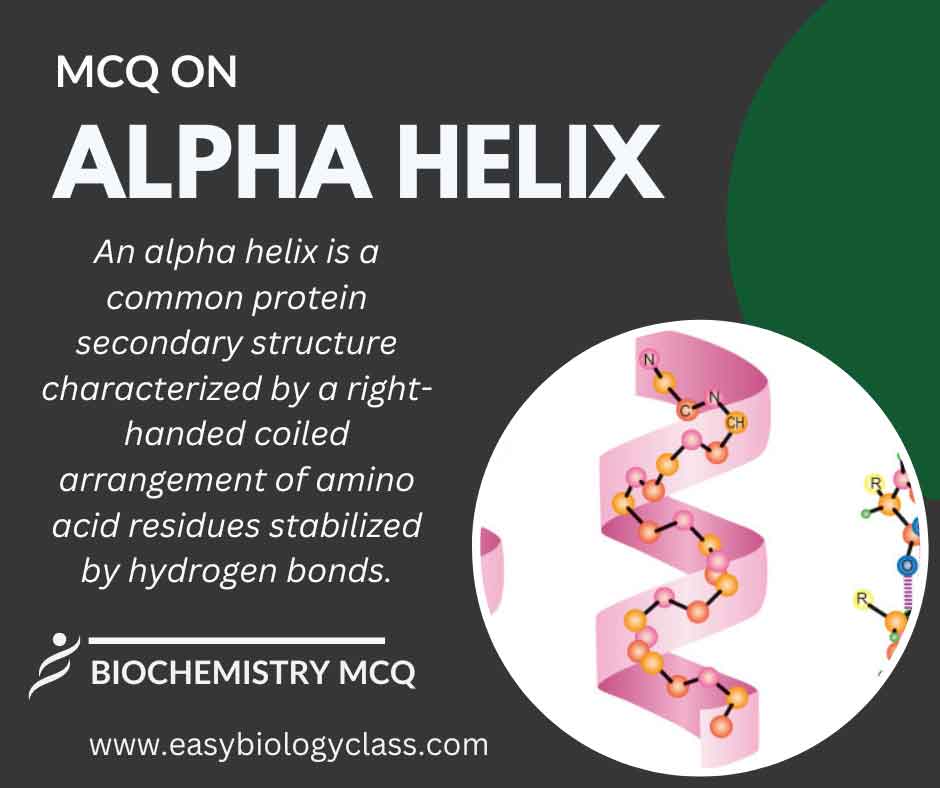 MCQ on Alpha Helix of Proteins