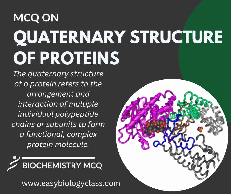 mcq on quaternary structure of proteins